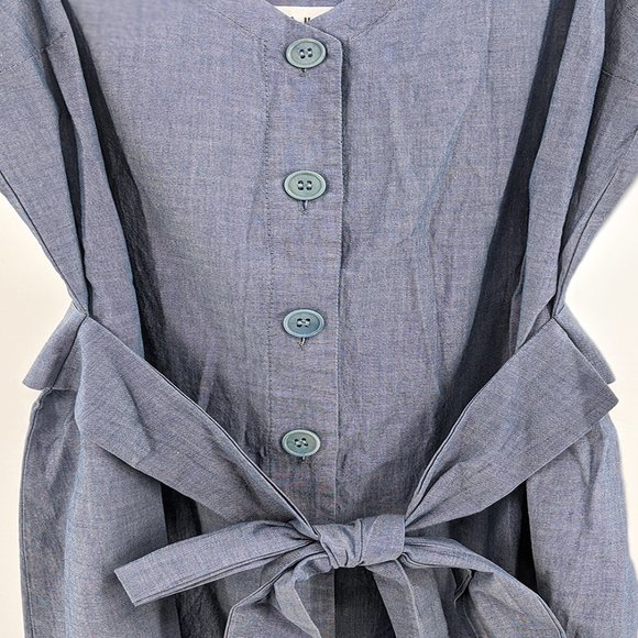LACAUSA Bluebell Button Down Midi Dress Chambray Blue Medium - Picture 3 of 7